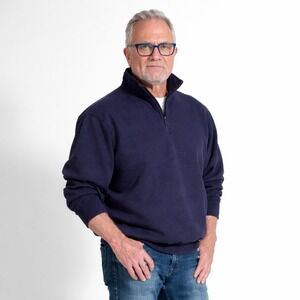 Carnoustie Golf Quarter Zip Sweater / Preppy Newport Yachting Navy Blue /Size XL